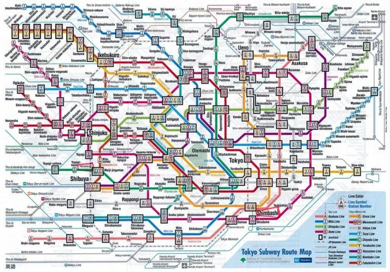 Map of Tokyo subway